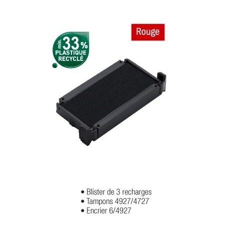 RECHARGE ENCRIER 64927 ROUGE BLISTER DE 3