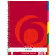 CAHIER SPIRALE   A4 70g 200 pages  4 TROUS 5 ONGLETS COULEURS  5X5