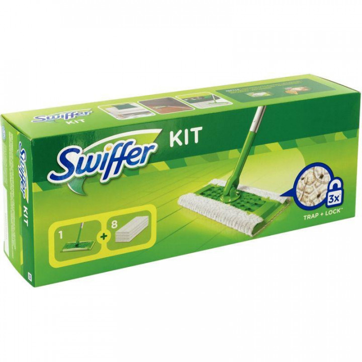 Attrape-poussière nettoyage + balais lingette pour sol SWIFFER SWIFFER : le  kit à Prix Carrefour