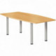 TABLE TONNEAU L200XP100CM 4 PIEDS PLATEAU CHÊNE CLAIR/PIÈTEMENT ALU