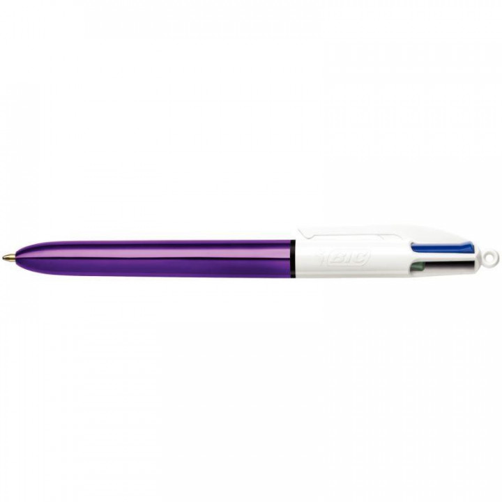 STYLO 4 COUL BILLE BIC VIOLET METALL. PTE MOYENNE SHINE - SETICO