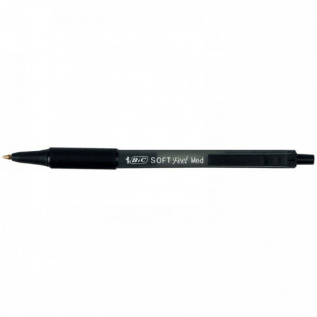 STYLO NOIR  BILLE RETRACTABLE BIC SOFT STEEL  PTE MOY 837397