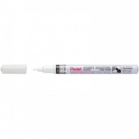 MARQUEUR PEINTURE PERMENTE FIN 1,5MM BLANC POINTE FINE 1,5 MM PENTEL SANS XYLENE