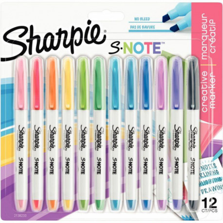 BLISTER DE 12 MARQUEURS SHARPIE SNOTE ASSORTIS