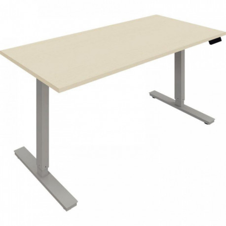 BUREAU INDIVIDUEL SLADE L160XP80CM PLATEAU ÉRABLE/PIÈTEMENT ALU