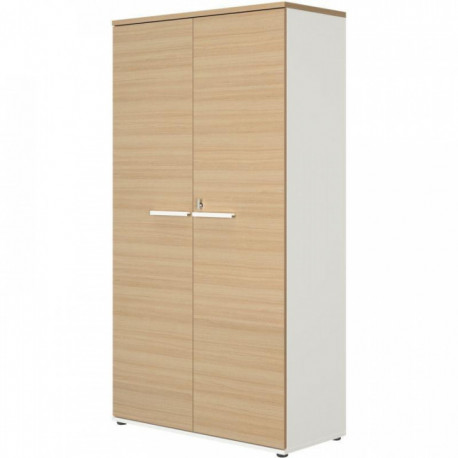 RANGEMENT HAUT L80CM  X H187 CM  PORTES CONNEXION  FAB FR CHÊNE STRUCTURÉ/BLANC  GAR 5 ANS