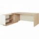 BUREAU RETOUR GAUCHE BRABANT FAB FR L200/218XH75XP90/180CM AVEC RANGEMENTS CHÊNE STRUCTURÉ/BLANC GAR 5 ANS