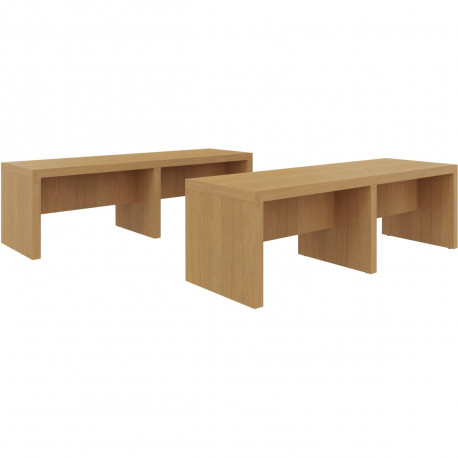 LOT DE 2 BANCS L130 CM X P40 CM X H46 CM ELOÏSE CHÊNE CLAIR