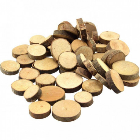 SACHET DE 1KG DE RONDELLES EN BOIS DIAMÈTRES ASSORTIS