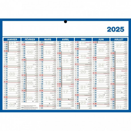 CALENDRIER SEMESTRIEL 7 MOIS PAR FACE 19X26,5CM SOUPLE