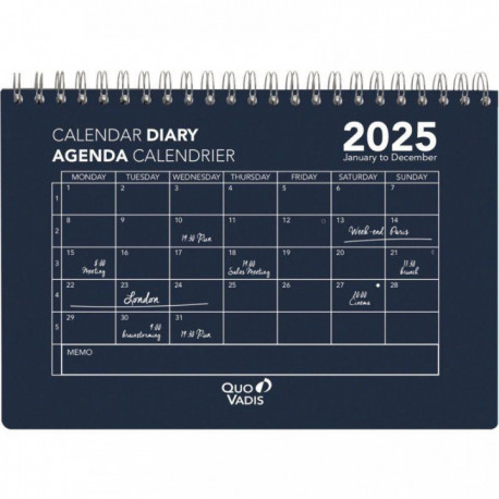 CALENDRIER MENSUEL OSLO 16X24 GRIS