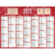 CALENDRIER SEMESTRIEL 32X42CM ROUGE 7 MOIS PAR FACE