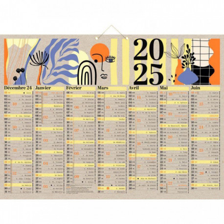 CALENDRIER AIR DU TEMPS 40,5X55CM 7 MOIS RECTO/VERSO