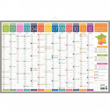 CALENDRIER 13 MOIS TENDANCE MAXI 43X65CM 13 MOIS PAR FACE