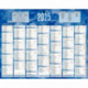 CALENDRIER SEMESTRIEL 21X26,5CM BLEU 7 MOIS PAR FACE