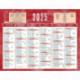 CALENDRIER SEMESTRIEL 13,5X17,5CM ROUGE 6 MOIS PAR FACE