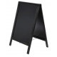 TABLEAU DE SOL 75X135X52 EN BOIS AVEC CHEVALET DOUBLE FACE P/MARQUEUR TYPE CRAIE COLORIS NOIR