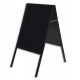 CHEVALET ARDOISE NOIRE 60X90CM DOUBLE FACE CADRE BOIS