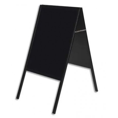 CHEVALET ARDOISE NOIRE 60X90CM DOUBLE FACE CADRE BOIS