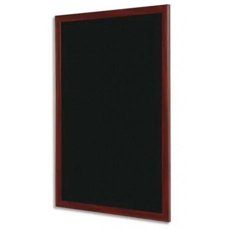 ARDOISE MURALE NOIRE 60X45CM CADRE MERISIER  +2 CRAIES ET FIXATION