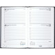 AGENDA CARRÉ EURO ET CENTIMES 2 JOURS PAR PAGE NOIR 13,3x20,8cm 12 mois