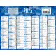 CALENDRIER SEMESTRIEL 21X26,5CM BLEU 7 MOIS PAR FACE