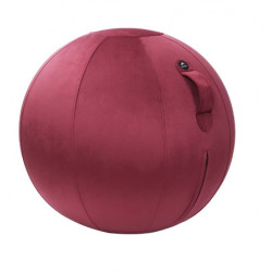 BALLON D'ASSISE ERGON.VELOURS ROUGE  améliore la posture renforce les muscles dos et ceinture abdominale