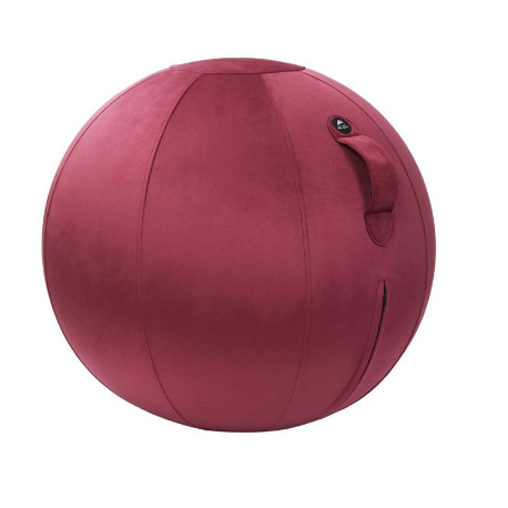 BALLON D'ASSISE ERGON.VELOURS ROUGE  améliore la posture renforce les muscles dos et ceinture abdominale