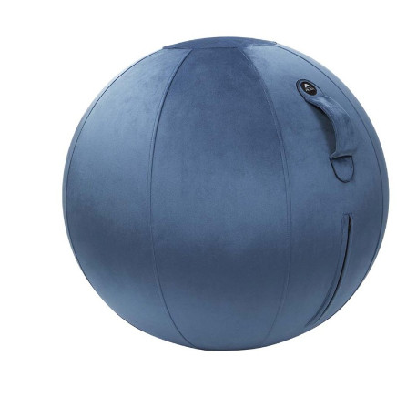 BALLON D'ASSISE ERGON.VELOURS BLEU améliore la posture renforce les muscles dos et ceinture abdominale