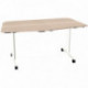 BUREAU PLAN TABLE 164° PROFONDEUR 80  MONTANT STRUCTUREL BLANC ET PLATEAU ACACIA