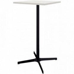 TABLE INDOOR L60 CM X L60 CM X H105 CM LUCIE PLATEAU BLANC NEIGE PIÉTEMENT NOIR