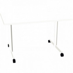 BUREAU PLAN DROIT TABLE L120 CM X P80 CM EVOLVE PLATEAU BLANC STRUCTURE BLANC