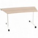 BUREAU PLAN TABLE COURBE POUR P80 CM EVOLVE PLATEAU ACACIA STRUCTURE BLANC