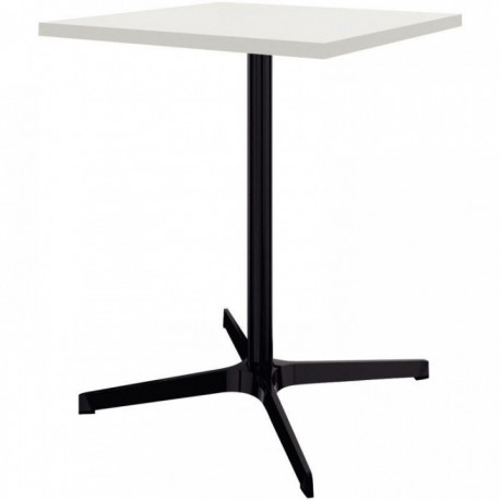 TABLE INDOOR L60 CM X L60 CM X H73,5 CM LUCIE PLATEAU BLANC NEIGE PIÉTEMENT NOIR