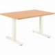 BUREAU ASSIS/DEBOUT BOOST FAB FR  réglage hauteur 65a135cm boitier commande inclus  chants anti choc  140X80 BLANC / CHENE