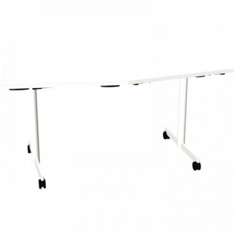 BUREAU PLAN TABLE 164°  PROFONDEUR 80  MONTANT STRUCTUREL BLANC ET PLATEAU BLANC