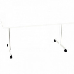 BUREAU PLAN DROIT TABLE L160 CM X P80 CM EVOLVE PLATEAU BLANC STRUCTURE BLANC