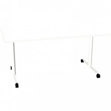 BUREAU PLAN DROIT TABLE L160 CM X P80 CM EVOLVE PLATEAU BLANC STRUCTURE BLANC