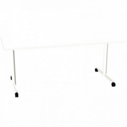 BUREAU PLAN DROIT TABLE L180 CM X P80 CM EVOLVE PLATEAU BLANC STRUCTURE BLANC