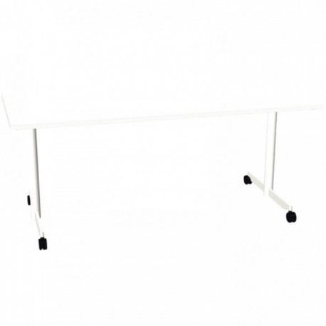 BUREAU PLAN DROIT TABLE L180 CM X P80 CM EVOLVE PLATEAU BLANC STRUCTURE BLANC