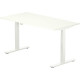 BUREAU RÉGLABLE ÉLECTRIQUE LUTZGUERA L140X80CM PLATEAU BLANCPIÈTEMENT BLANC