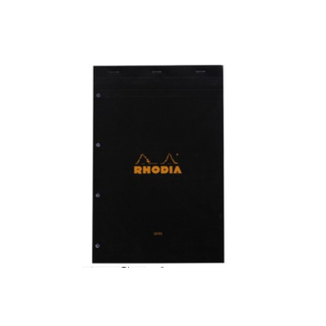 BLOC AGRAFE N°20 A4+ SEYES NOIR RHODIA