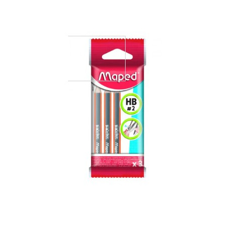 LOT DE 3 MINE CRAYON GRAPHITE HB POUR COMPAS MAPED