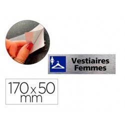 PLAQUE DE PORTE 170x50mm ADHESIVE - VESTIAIRES FEMMES