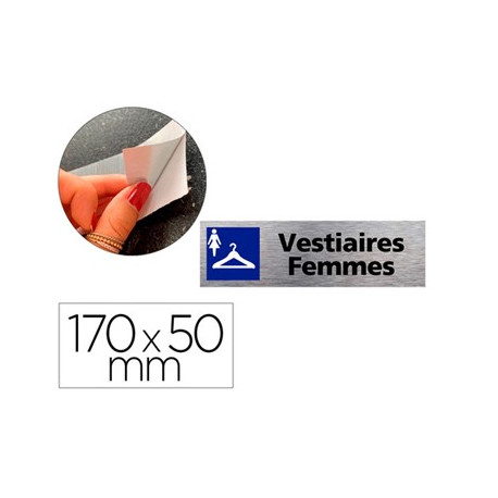 PLAQUE DE PORTE 170x50mm ADHESIVE - VESTIAIRES FEMMES