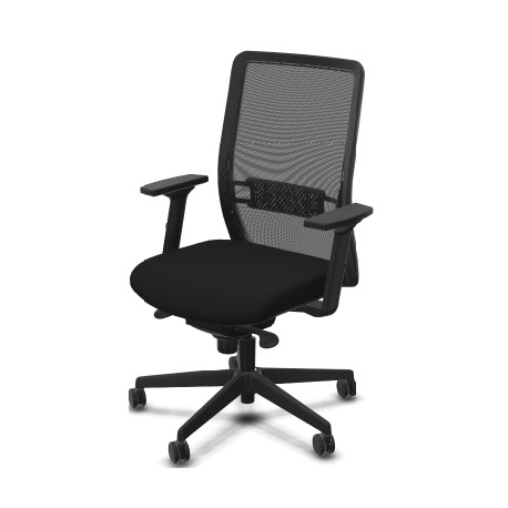 FAUTEUIL VOLT FAB FR. SYNCH.STRUCT.NOIRE ACCOUDOIRS 3D DOS RESILLE NOIRE ASSISE TAPISS.GAR.5 ANS 110KG