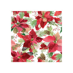 Serviettes 330 x 330 mm à motif de Noël "Winter Poinsettia" paquet de 20