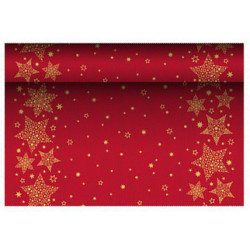 Chemin de table pour Noël tissu couleur rouge 65g/m² 400mmx3m