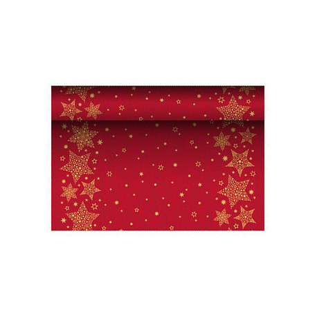 Chemin de table pour Noël tissu couleur rouge 65g/m² 400mmx3m