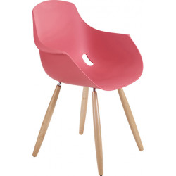 CHAISE MAHÉ COQUE POLYPRO COLORIS BRIQUE - PIET.BOIS COLORIS HETRE